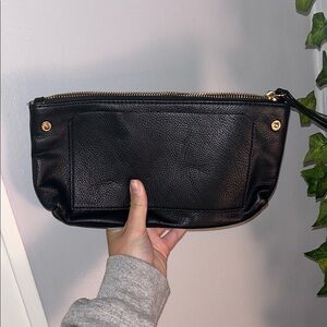 Betsey Johnson Black Clutch with Gold-Tone Accents